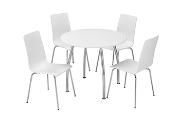 dove round table + 4 chairs 