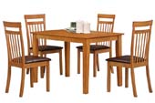 shaker table+4 chairs brown