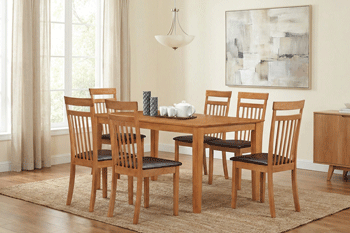 shaker table + 6 chair brown