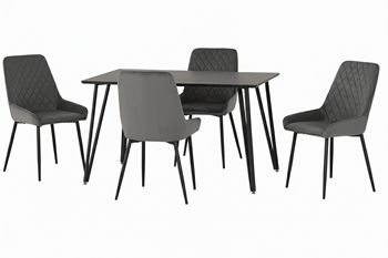 harlow black table + 4 chairs