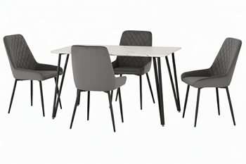 harlow white table + 4 chairs