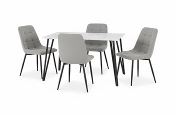 lucca white table + 4 chairs 