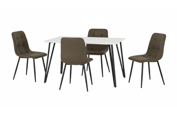 riga white table + 4 chairs