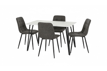 tampa white table + 4 chairs