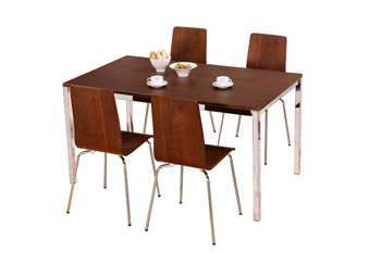 walnut rectangular table + 4 