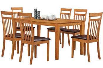 shaker table + 6 chair brown