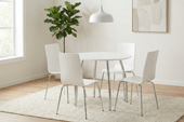 dove round table + 4 chairs 