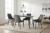 harlow black table + 4 chairs