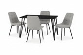 lucca black table + 4 chairs