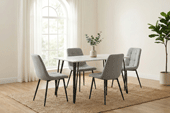 lucca white table + 4 chairs 