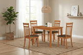 shaker table+4 chairs brown