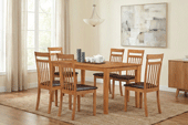 shaker table + 6 chair brown