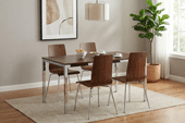 walnut rectangular table + 4 