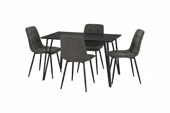 tampa black table + 4 chairs