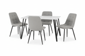 lucca white table + 4 chairs 