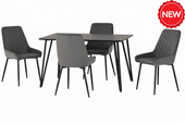 harlow black table + 4 chairs